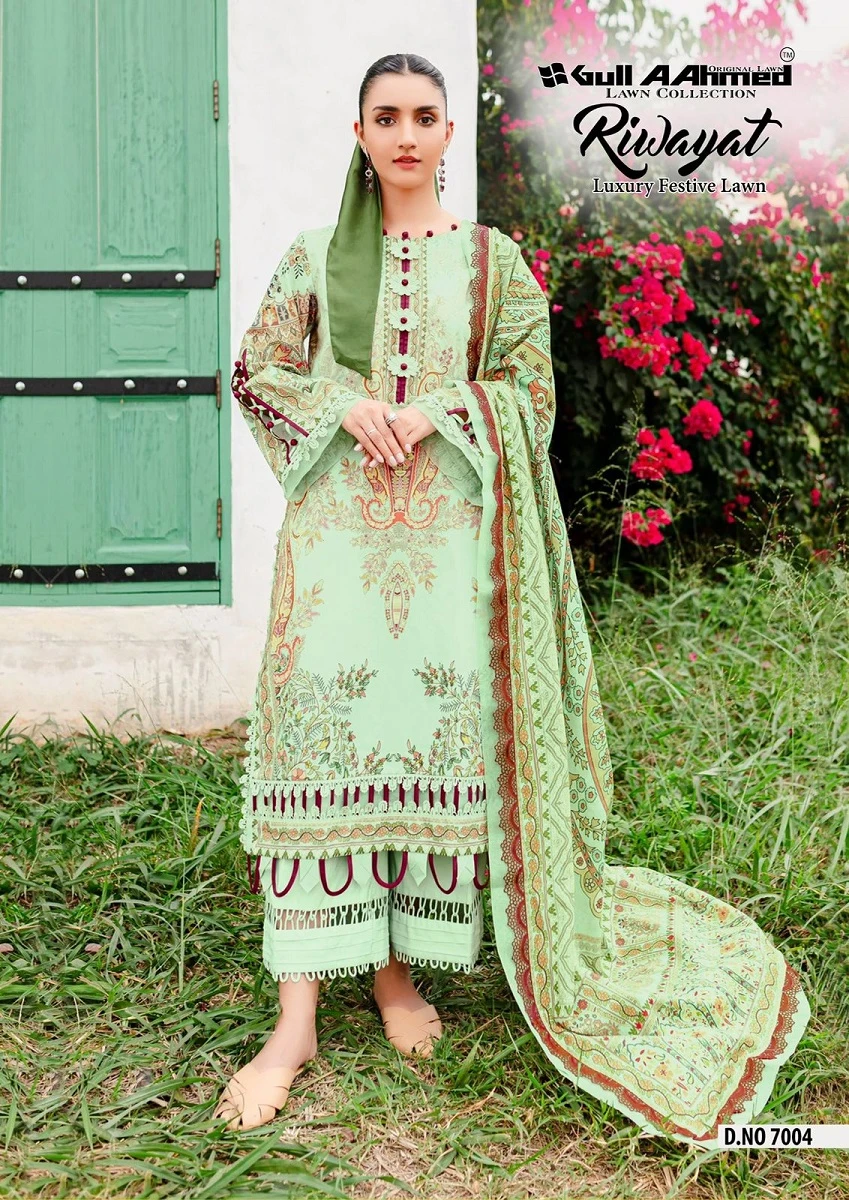 Gull Ahmed Riwayat Vol 7 Lawn Cotton Wholesale Pakistani Salwar Suit Catalog